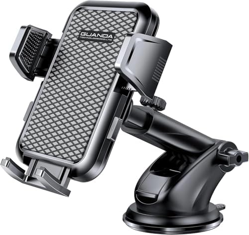 Versatile 3-in-1 Car Phone Holder: Ultra-Stable Suction Mount for Windshield, Dashboard, and Desk – Hands-Free Smartphone Stand Compatible with i Phone & Samsung – Optimal Viewing & Safe Navigation Accessory for Drivers