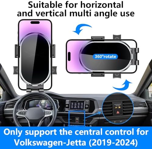 Premium 360-Degree Rotating Car Phone Holder for VW Jetta (2019-2024) – Secure Dashboard Mount for Enhanced Navigation, Hands-Free Calls, and Seamless Smartphone Accessory Integration