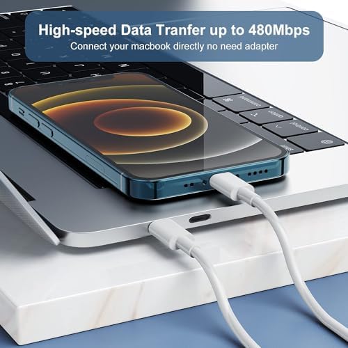 Premium 2 Pack USB C to Lightning Cable – 6 ft Apple MFi Certified Fast Charging Cord for i Phone 13/12/11 Pro/Max, Durable Power Delivery Charging Solution in Sleek Black – Unmatched Speed and Compatibility for On-the-Go Users