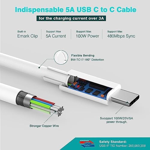 Ultra-Fast 96 W USB-C Charger for Mac Book Pro & Air – Compatible with 2025-2016 Models, Lightning-Speed Charging with 6.6 ft Cable, Safe Battery Protection & LED Indicator for Ultimate Convenience – Power Your Devices with Confidence!