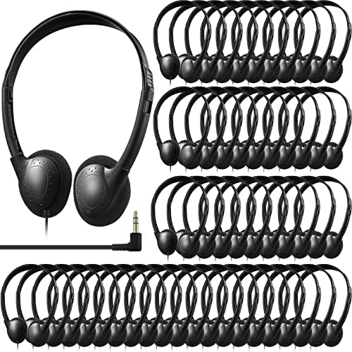 Chumia 50-Piece Classroom Over-Ear Headphones Set – Stylish Dark Blue Adjustable Earphones for Kids, Teens & Adults – Ideal for Enhancing Online Learning, Group Collaboration & Device Compatibility