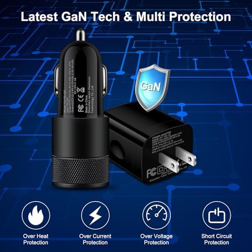 Samsung Super Fast Charging Kit – 25 W Dual USB-C Wall Charger & 32 W Car Charger with 3 FT & 6 FT USB-C to C Cables for Galaxy A36, A16 5 G, S25 Ultra – Quick Charge Solutions for On-the-Go Power and Enhanced Compatibility