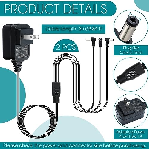 Umigy Dual Pack 4.5 V AC/DC Power Adapter for Lemax Holiday Lighting – Reliable Power Supply for Christmas Micro Displays, Enhanced Compatibility & Performance for Effortless Decor Setup