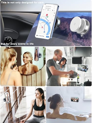 Revolutionary Magnetic Suction Phone Mount for i Phone 16 – Ultimate Versatile Holder for Cars, Gyms, Mirrors, and Showers – Unmatched Stability and Quick Installation for Seamless Navigation and Communication – Ideal Accessory for i Phone 16 Pro Max and 15 Series