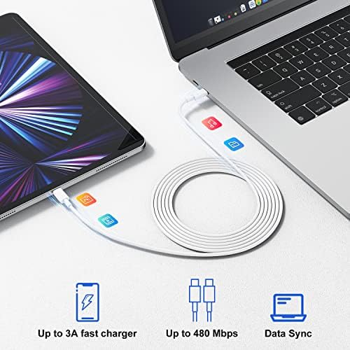 Ultimate USB C Charger for i Phone 16 & 15 – Fast Charging with 10 FT Long USB C to C Cable – Ideal for i Pad Pro 12.9/11 & i Pad Air 5 th – Reliable Power Block for Home & Travel – Enhanced Speed & Compatibility
