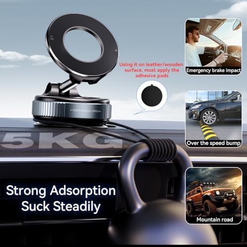 Revolutionary Electric Vacuum Suction Car Phone Holder – 360° Rotating Magnetic Mount for Ultimate Flexibility – Adjustable Stand for i Phone 12-16 Series – Unmatched Stability with Strong Suction for Safe Driving and Navigation – Hands-Free Convenience for Every Journey