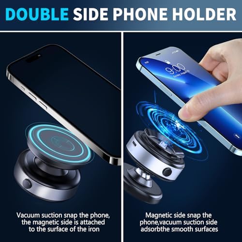 Revolutionary 360° Rotatable Magnetic Car Phone Holder – Advanced Electric Vacuum Suction Mount for Seamless i Phone Compatibility, Ideal for Smooth Surfaces – Elevate Your Driving Experience with Optimal Viewing Angles and Enhanced Stability