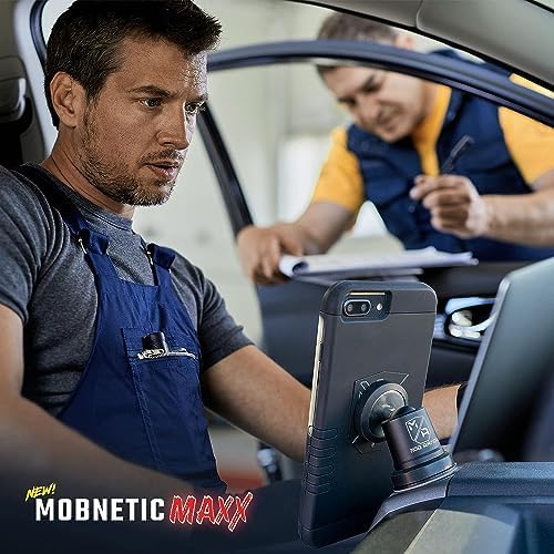 Mob Armor Mob Netic Maxx – Premium USA-Made Magnetic Phone Holder for Cars, Versatile 360° Rotation & 90° Tilt, Durable Aluminum Design, Perfect for i Phone & Android Devices – Enhance Your Driving Safety and Convenience