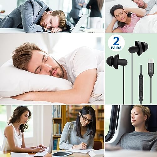 Experience Ultimate Serenity with Hearprotek Sleep Earbuds – USB-C Noise Isolation Earphones for Uninterrupted Comfort, Ideal for Relaxation, Air Travel, and Snoring Relief – Premium Silicone Tips for Perfect Fit and Enhanced Sound Quality