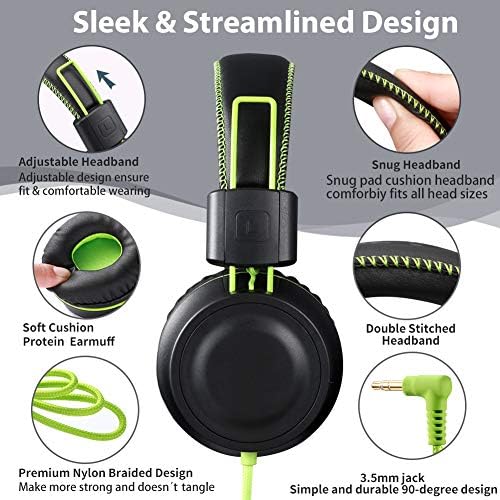 M2 Kids Foldable On-Ear Headphones – Adjustable, Tangle-Free 3.5 mm Wired Design in Vibrant Blue – Perfect for School, Travel & Gaming – Durable Comfort with Clear Sound for Young Auditory Enthusiasts – Ideal for Active Lifestyles and Extended Use