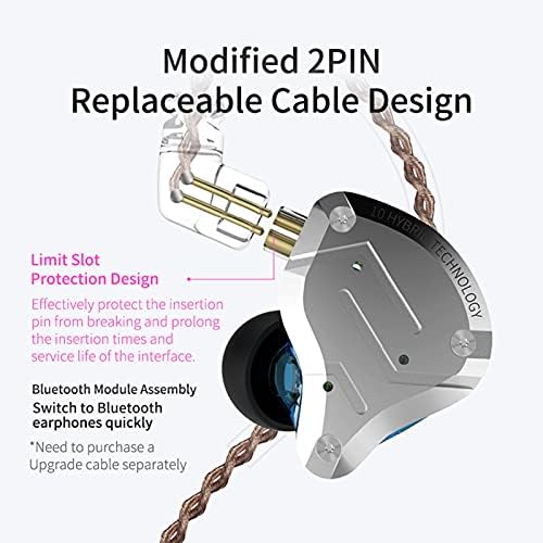 KZ ZS10 Pro Elite In-Ear Monitors – 5-Driver Hybrid Earbuds with Exceptional Sound Isolation and Detachable 2-Pin Cable – Ergonomically Crafted Noise Cancelling Earbuds for Studio Quality and Everyday Enjoyment – Unrivaled Comfort and Clarity for Audiophiles and Music Lovers