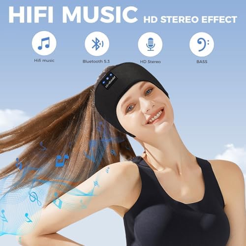 Transform Your Sleep and Workouts with Bluetooth 5.4 Sleep Headband Headphones – Ultra-Thin, Sweat-Resistant Comfort Meets Premium HD Sound for Active Lifestyles and Restful Sleep – Perfect Gift for Fitness Buffs and Music Lovers