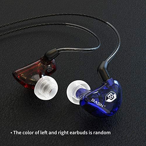 BASN BC100 Brown Dual Dynamic Driver IEM Earphones with Detachable MMCX Cable – Premium Musicians’ In-Ear Monitors for Studio and Live Performance, Enhanced Noise Isolation and Comfort