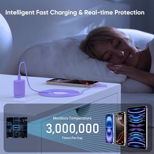 30 W Fast Charger for i Phone 15 Pro Max – 10 FT USB-C Cable & PD 3.0 Power Block | Rapid Charging for i Pad Pro/Air & Samsung S24 – Sleek Black Design for Ultimate Convenience and Durability