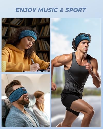 Revolutionary Wireless Sleep Headband with HD Sound: Ultimate Comfort Bluetooth Earphones for Relaxation, Fitness, and Travel – Sweat-Resistant Eye Mask for Active Lifestyles and All-Night Use