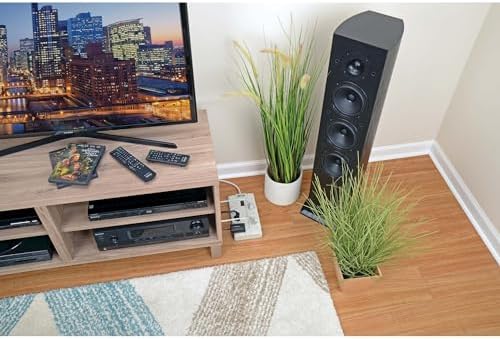 Tripp Lite 8-Outlet Surge Protector Power Strip with 8 ft Right-Angle Cord – Premium Surge Defense and $75 K Equipment Insurance for Home & Office, Sleek Light Gray Design, Enhanced Safety and Efficiency