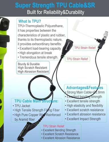 Professional-Grade Motorola Radio Earpiece – commountain APX 6000 & XPR 7550 Headset with Mic – Seamless Compatibility for APX 8000, 7000, XPR 7350 e Models – Lightweight, Ergonomic Design for All-Day Comfort – Superior Audio Clarity with Durable Acoustic Tube – Ideal for Security Personnel, Emergency Responders, and Event Coordinators – Hands-Free Convenience for Uninterrupted Workflow – Robust Construction for Reliable Use in Extreme Conditions