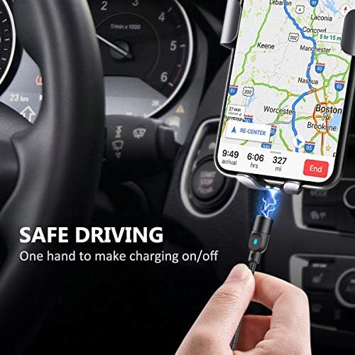 A.S 3-in-1 Magnetic Charging Cable for Enhanced Connectivity – Fast Charging and Data Sync for Micro USB, USB C, and i-Product Smartphones – Versatile 3.3 ft & 6.6 ft Lengths, Durable Black Design for Efficient Power Delivery and Hassle-Free Use