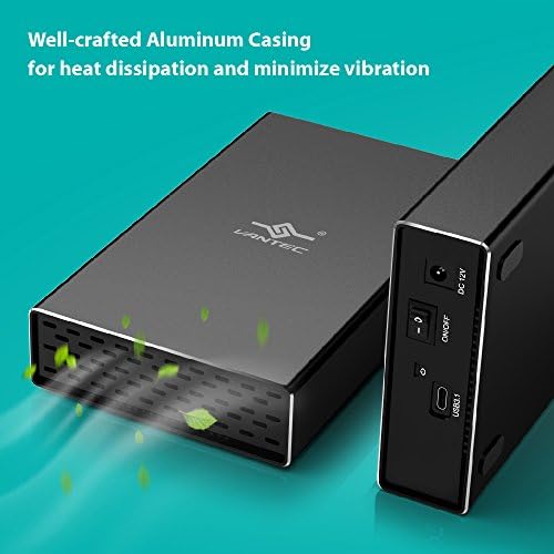 Vantec NST-371 C31-BK Nex Star Gx USB 3.1 Gen 2 Type-C 3.5″ SATA HDD/SSD Enclosure – Premium Aluminum Case for Superior Data Transfer, Plug-and-Play Convenience, Dual USB Compatibility, and Enhanced Durability for Storage Enthusiasts