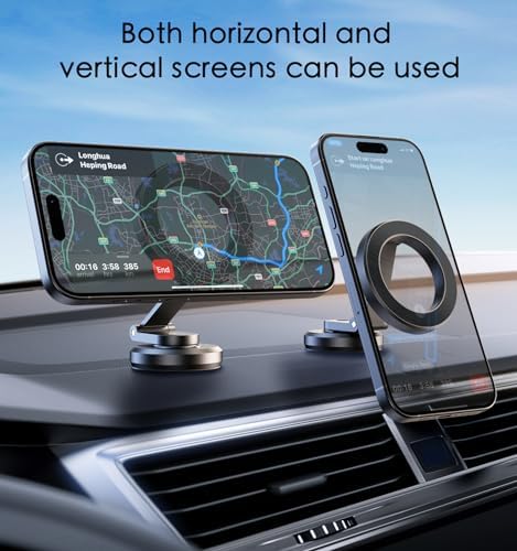 Magnetic Dashboard Phone Holder for Cars – Versatile Rotatable Mount for i Phone 15, 14, 13, 12 Pro Max Plus Mini & All Smartphones – Superior Stability for Hands-Free Navigation and Quick Access
