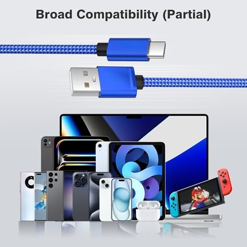 Versatile Elebase USB C Charger Cable Trio – 1.5/3.3/6.6 FT Fast Charging Cords for i Phone 15/16 Max, Samsung Galaxy S8-S24, and Motorola Devices – Durable, Tangle-Free Design for Rapid Data Transfer and Enhanced Compatibility