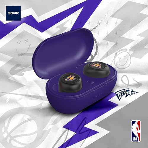 SOAR NBA True Wireless Earbuds V.2 – Elevate Your Audio Experience with State-of-the-Art Bluetooth 5.0, Exceptional Sound Quality, and Official NBA Branding for Ultimate Fan Engagement, Designed for Comfort and Hands-Free Convenience