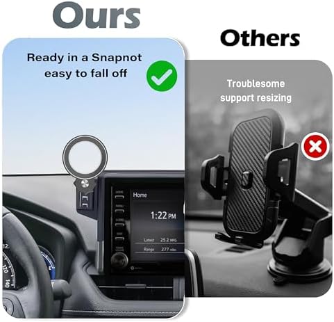 Toyota RAV4 Magnetic Phone Holder (2019-2025) – 360° Rotating Smartphone Mount with Secure Clip for 7/8 Inch Screens – Hands-Free Driving Safety and Convenience Accessory