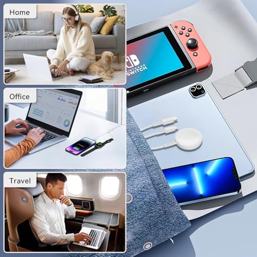 Elevate Your Charging Experience: Dual-Function 6 ft Magnetic USB C Charger for Apple Watch & i Phone 15/16 – High-Speed 20 W Power Block Included, Effortless Magnetic Alignment for All Series, Ideal for Home and Travel Use
