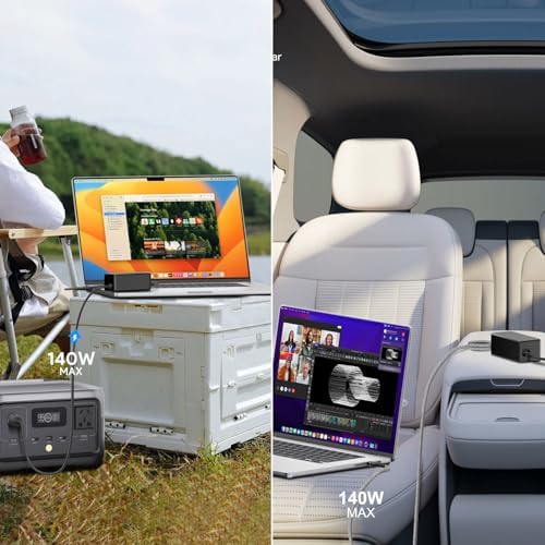 Ultra-Fast 140 W USB-C Laptop Car Charger – Versatile 12 V-24 V Power Adapter for Mac Book Pro/Air, Dell, Lenovo, HP, MSI, Chromebook & More – Compact Design with Enhanced Safety Features for On-the-Go Charging Solutions