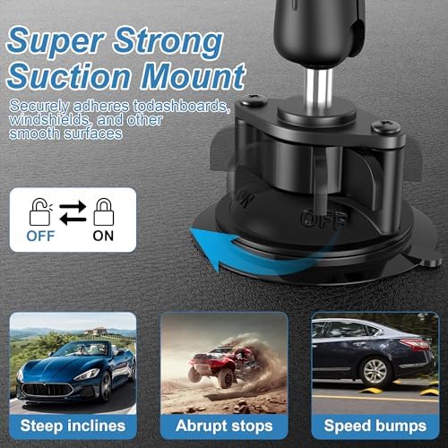 Ultimate Heavy-Duty i Pad Suction Mount: Versatile 360° Rotating Tablet Holder for Car Dashboard & Windshield – Compatible with 4.7″-12.9″ i Pad Pro/Air/Mini for Enhanced Driving Experience and Safety