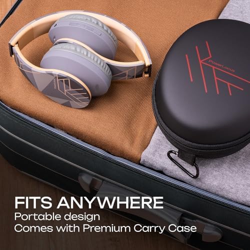 Unleash Exceptional Audio Quality with Power Locus Wireless Bluetooth Over-Ear Headphones – Lightweight, Foldable Design with Luxurious Memory Foam Ear Cushions, Integrated Microphone, Multi-Device Compatibility, Micro SD/TF Card Support & FM Radio – Perfect for Noise Cancellation, Effortless Connectivity, and All-Day Comfort for i Phone, Android, PC, Tablet, and TV Users