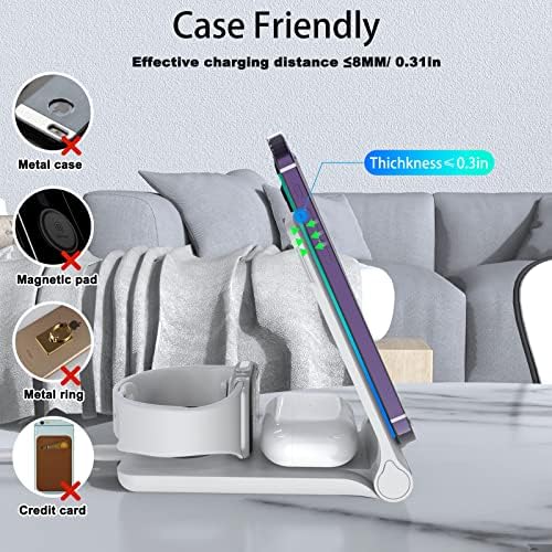3-in-1 Wireless Charging Hub | Foldable 15 W Fast Charger for i Phone 14/13/12/11/Pro/Max, Air Pods Pro & i Watch | Compact PD 20 W Power Station for Instant Device Recharge | Sleek White Design Perfect for Home & Office Efficiency | Ultimate Compatibility for Modern Tech Users