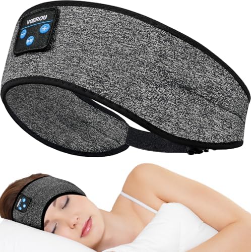 Transform Your Sleep and Workouts with Voerou Bluetooth Sleep Headband Headphones – Comfort-Driven Design, Superior HD Sound, Perfect for Insomnia Relief, Yoga, and Travel, Adjustable Fit with Long-Lasting Battery Life for Seamless Audio Enjoyment