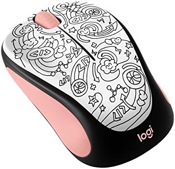 Vibrant Twinkle Teal Logitech Doodle Collection M325 c Wireless Optical Mouse – Ergonomic Design for Ultimate Comfort, 5 Customizable Buttons, Long Battery Life & Reliable 2.4 GHz Connectivity for Enhanced Productivity and Style in Your Workspace