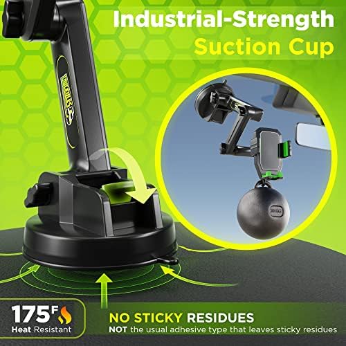 Heavy-Duty Truck Phone Mount with Super Suction Cup – Ultimate Mobile Device Holder for i Phone & Samsung, 16.9-Inch Long Arm for Maximum Stability & Flexibility, Ideal for Big Rig Drivers, Enhances Road Safety and Hands-Free Navigation