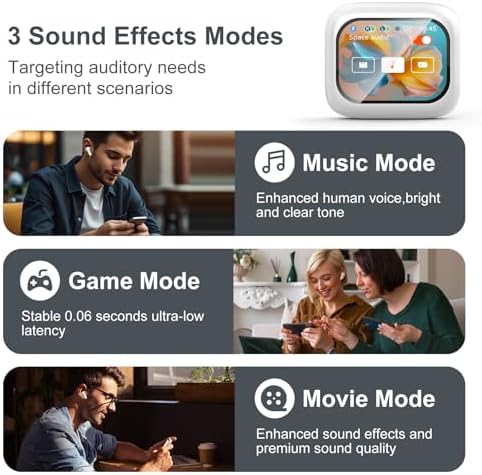 Elevate Your Sound Journey with Touch Screen Wireless Earbuds – Bluetooth 5.4 Technology Ensures Lightning-Fast Connectivity, 40-Hour Playtime for All-Day Listening, and Rich Deep Bass for Unmatched Audio Quality – Experience Crystal-Clear Conversations with Advanced Active Noise Cancelling – Ideal for i OS and Android Users in Sleek Black Design