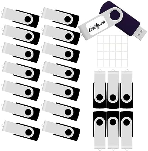 Maximize Your Storage Potential with the JBOS 10-Pack of 4 GB USB Flash Drives – Durable Swivel Design, Enhanced USB 2.0 Compatibility, Ideal for Documents & Multimedia, Sleek Black Finish with Label Sheets for Organization, Perfect for Students and Professionals