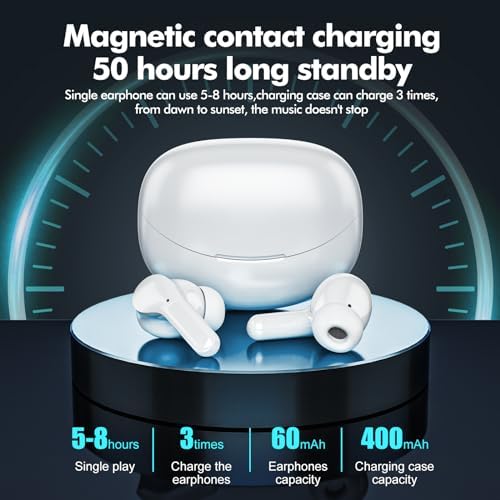 Premium Bluetooth 5.3 Wireless Earbuds – Immerse in Hi-Fi Sound with Advanced Noise-Cancelling Technology, 50-Hour Playtime, and IPX7 Waterproof Design for Ultimate Durability – Perfect for Audiophiles and Professionals Seeking Exceptional Audio Clarity and Comfort on the Go