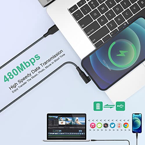 Elevate Your Charging Experience with the 20 ft Apple MFi Certified Right Angle i Phone Charger Cable – Durable Nylon Braided Design for Enhanced Flexibility, Fast Charging Compatible with i Phone 13, 12, 11, and X – Perfect for Gaming and Streaming without the Hassle of Tangled Cords
