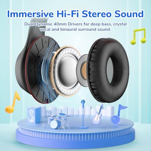 Transform Your Child’s Audio Adventures with Ear Fun K3 Kids Over-Ear Headphones – Engineered for Safe Listening with Volume Limiting, Exceptional HD Stereo Sound, and Travel-Friendly Foldable Design in Vibrant Blue – Ideal for School, Stylish for Every Young Explorer with Enhanced USB-C Compatibility!