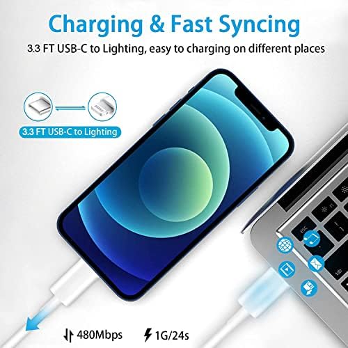 Rapid Charge i Phone Power Adapter – 20 W USB-C Wall Charger with 6 FT Lightning Cable, Optimized for i Phone 14 Pro Max/13 Mini/12/11/XS/Max/XR/X/8 Plus/SE and i Pad – Unmatched Speed and Versatility for On-the-Go Charging Solutions