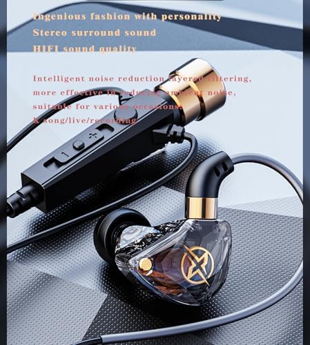 FEDAI KT-02 Wired Headphones – Premium Noise Cancelling Earphones with 3-Meter Cable for Optimal Comfort and HD Audio Experience – Perfect for Live Singing, Recording, and Streaming in Bold Red – Tailored for Creators and Audiophiles Seeking Exceptional Sound Clarity and Ergonomic Design