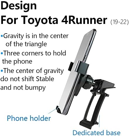 Toyota 4 Runner Phone Mount 2010-2024 | Premium Auto Navigation Bracket for Hands-Free Driving | Easy-Install Mobile Holder with Adjustable Viewing Angles | Sleek Interior Enhancement Accessory | Secure Cell Phone Cradle for Safe Navigation and Connectivity