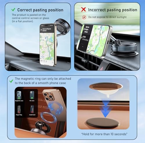 Revolutionary 360° Adjustable Magnetic Phone Holder – Ultimate Suction Cup Car Mount for All Smartphones, Perfect for Gym, Shower, and On-the-Go Use, Enhanced Magnetic Grip for Secure Attachment on Any Surface, Compact Foldable Design for Effortless Travel and Versatile Accessibility