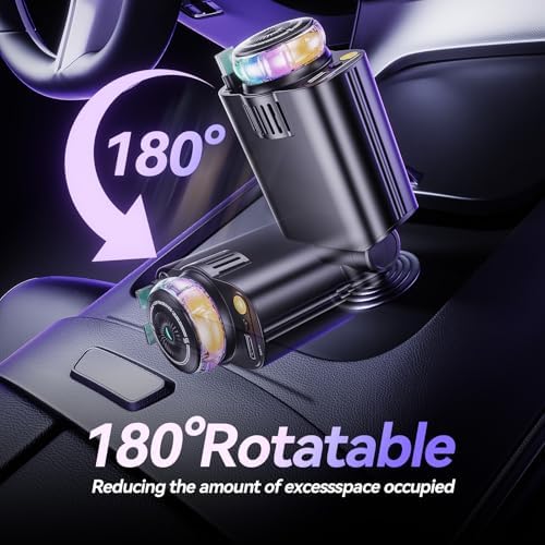 Revolutionary 5-in-1 Retractable Car Charger with Aromatherapy and Starlight Projection – 69 W Fast USB-C Charger for i Phone 16/15/14/13/12 and Android Devices, Dual Charging Ports, Stress-Relieving Air Freshener, and Tangle-Free Design for Enhanced Driving Comfort