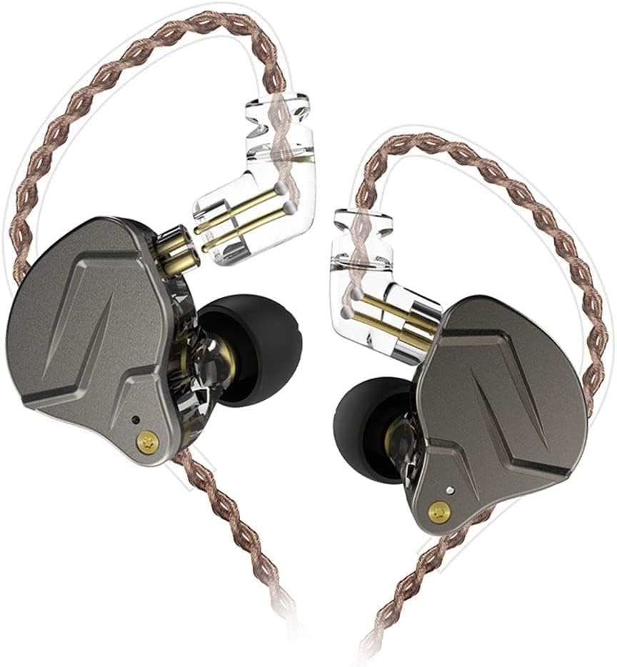 KZ ZSN Pro Hybrid In-Ear Earbud Headphones – High-Fidelity Audio with Dynamic Driver & Balanced Armature, Stylish Metal Faceplate, Detachable Cable for Custom Connectivity – Perfect for i Phone & Android Use, Ideal for Fitness & Everyday Listening (Blue, No Mic)