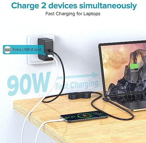 Universal 100 W Laptop Charger with USB-C Port – Fast Charging AC Adapter for Lenovo, HP, Dell, Acer, ASUS, Samsung, and More – 18 Interchangeable Tips for Enhanced Compatibility – Lightweight & Foldable Design for Easy Travel – Dual USB Outputs for Simultaneous Charging of Devices – Ideal Replacement for 45 W to 90 W Laptop Power Supplies – Versatile 6 ft Cord Length for Flexible Use – Perfect for Business Trips and Everyday Charging Needs – Input Voltage: AC 100-240 V, Output: 5 V-20 V – Optimal Power Solution for Various Brands Including Mac Book Pro, Think Pad Yoga, and Galaxy Book – Streamlined Performance for Tablets, Smartphones, and Gaming Consoles – Efficient, Reliable, and Highly Portable Laptop Charger for Professionals on the Go.