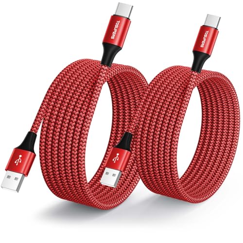 10-Foot Braided USB C Cable Trio – Fast Charging 3 A – Perfect for i Phone 16/15 Pro Max & Samsung Galaxy S Series – Durable Design for Home, Office, and Travel – Ultimate Compatibility & Efficiency in Charging and Data Transfer
