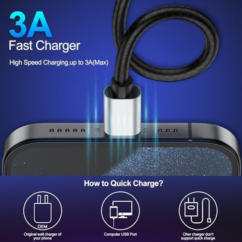 Cyven Premium 3 ft USB Type C Cable Duo Pack – Fast Charge & Data Transfer Cord, Durable TPE Construction, Compatible with Samsung Galaxy A Series, LG V Series, and More – Stylish Pink Design for Enhanced Performance and Versatility