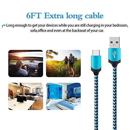 Premium 6 FT Braided USB A to USB C Cable 5 Pack – Fast Charging Solution for Samsung Galaxy S Series, LG Devices & More – Enhanced Durability, Flexibility, and Compatibility for All Android Users – Elevate Your Charging Experience Today!